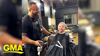 The story behind viral video of barber and young client with Down syndrome l GMA