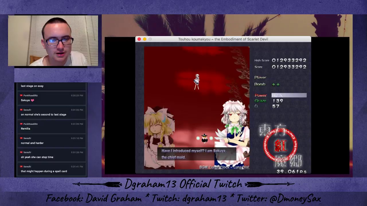Dgraham13 Touhou Stream #1