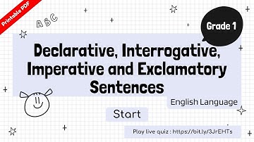 Declarative, Interrogative, Imperative and Exclamatory Sentences - English Grammar Quiz