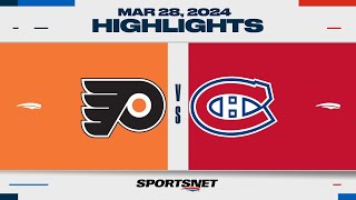 NHL Highlights | Flyers vs. Canadiens  March 28, 2024