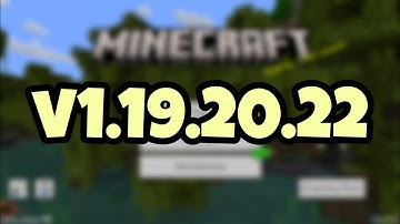 NEW MINECRAFT PE 1.19.20.22 BETA!!! Minecraft Bedrock Edition Update