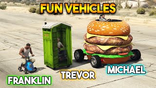 GTA 5 CHARACTERS GOT FUN VEHICLES (FRANKLIN VS MICHAEL VS TREVOR)