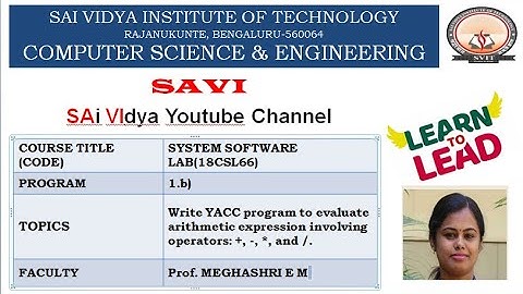 YACC program to evaluate arithmetic expression involving operators: +, -, *, and /.