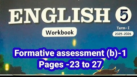 5th standard English term 1 formative assessment (b) - 1 page 23. to 27 workbook answers 2025 2026