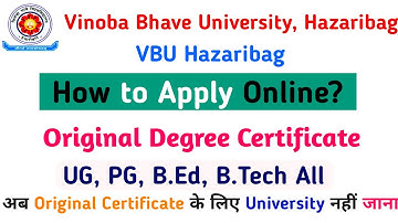 ✅ How to Apply Degree Certificate in VBU Hazaribag | VBU Degree Certificate Online Apply 2025