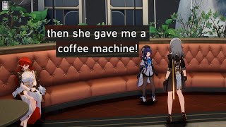 HIMEKO is so happy because PELA likes her Black Coffee