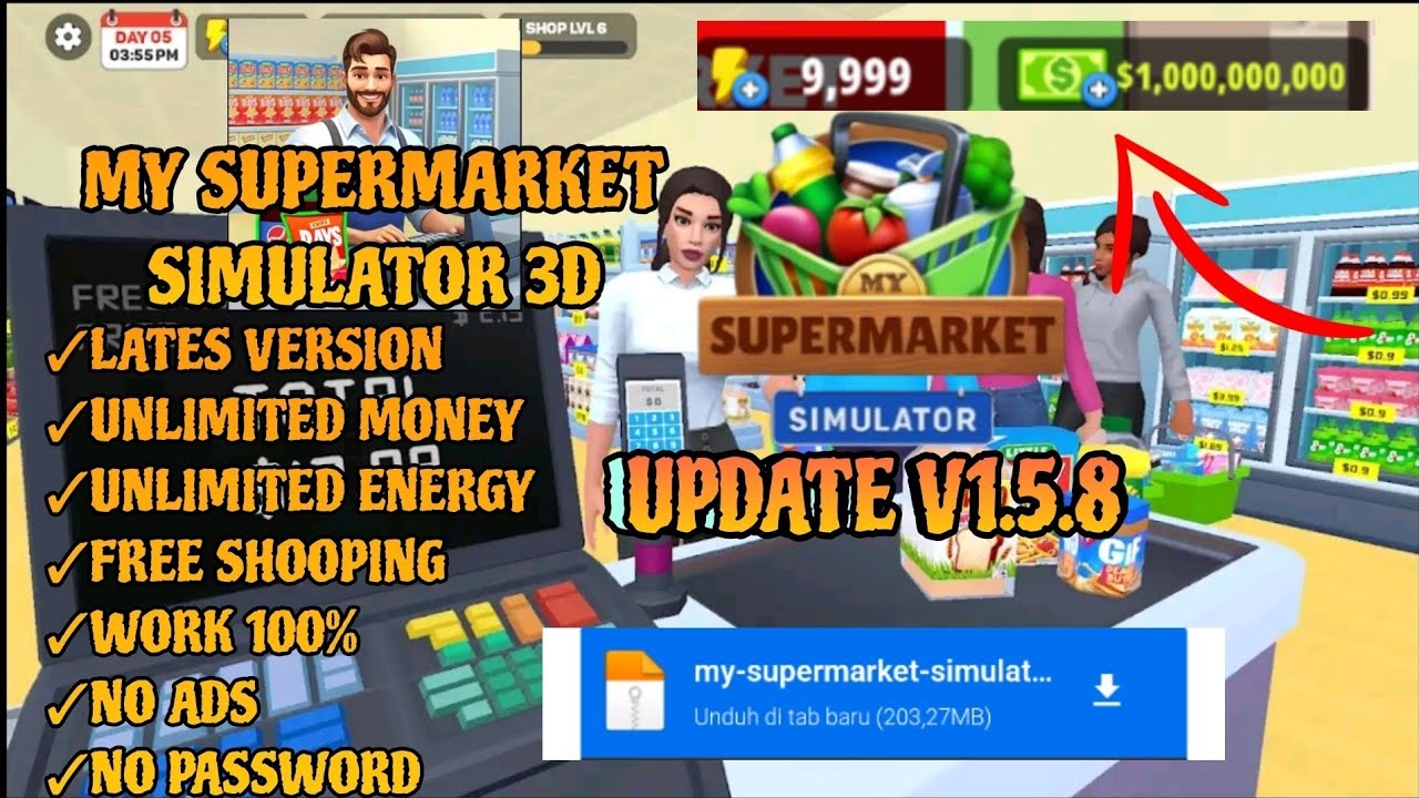 My Supermarket Simulator 3D Mod Apk 2024 v1.5.8 NO PASSWORD