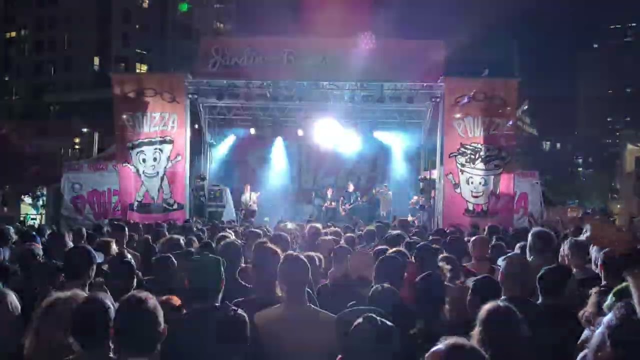 Local Quebec punk band performing at a park in Montreal May 16 2025