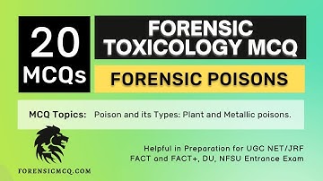 Forensic Toxicology MCQs | Plant Poison MCQs Part 2| Important Questions + Answers for UGC NET/JRF