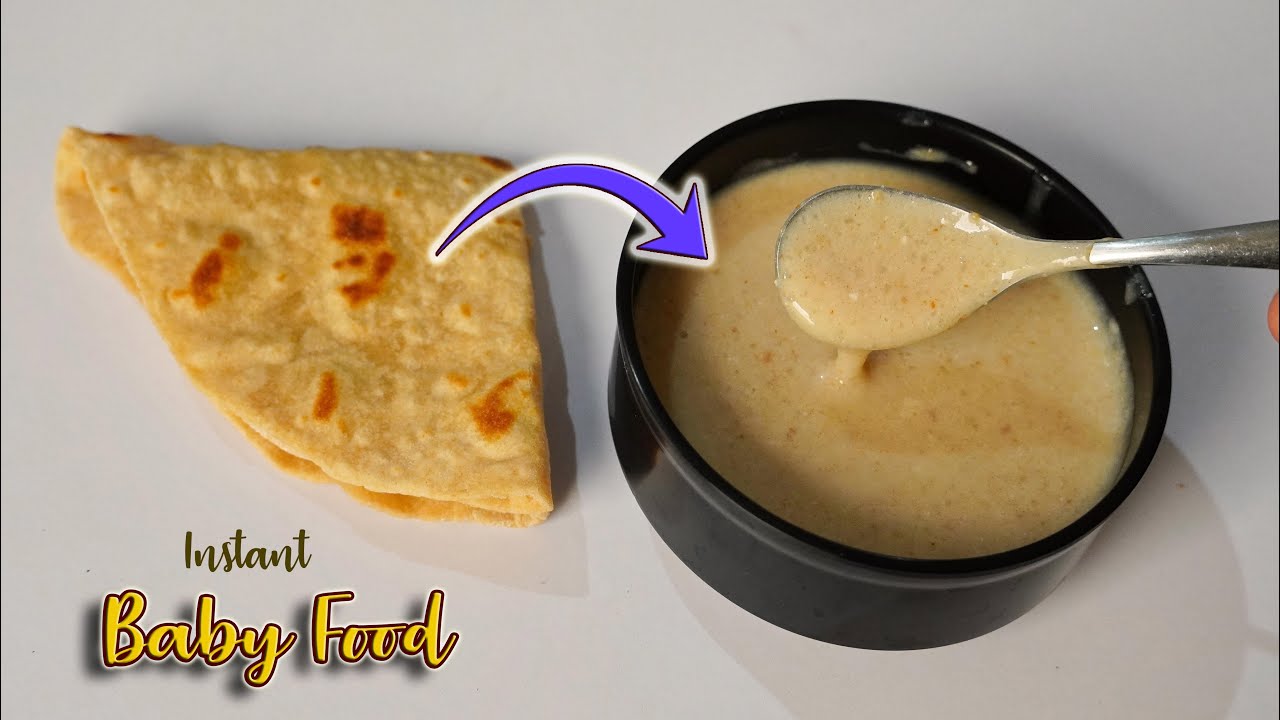 Instant Quick Baby Food Chapati Milk Baby Food Recipe Youtube
