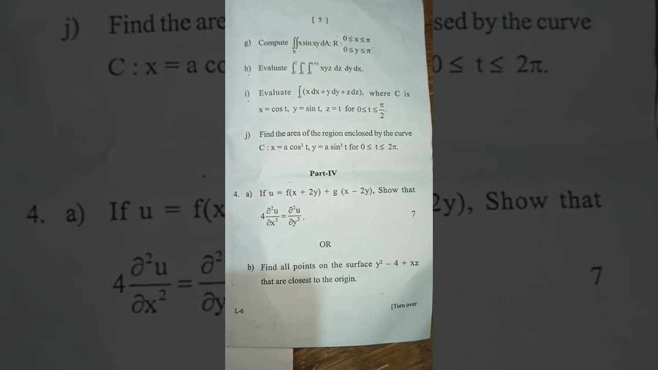 Multivariable Calculas (CC - XI) Bsc 5th semester Math Honours 2022 Question paper Of F.M University