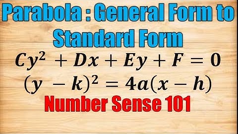 Rewriting General Form to Standard Form of Equation of Parabola
