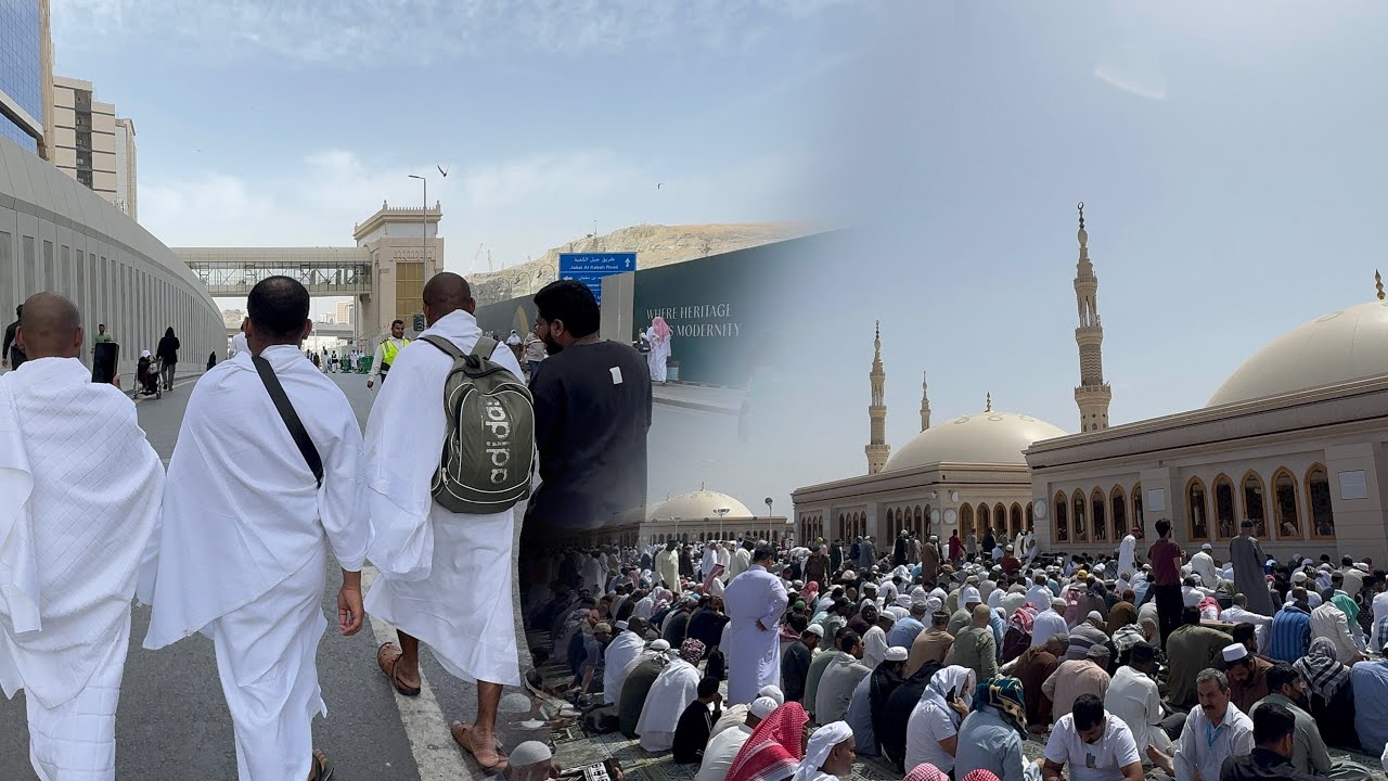 شاهد زحمة ثالث جمعة من رمضان كثافة المصلين مع إقتراب العشر الأواخر المسجد النبوي