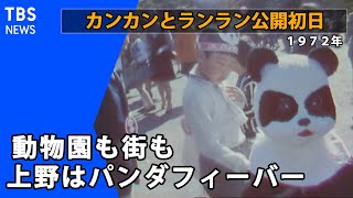 パンダのカンカンとランラン　初お披露目で大フィーバー（１９７２年）