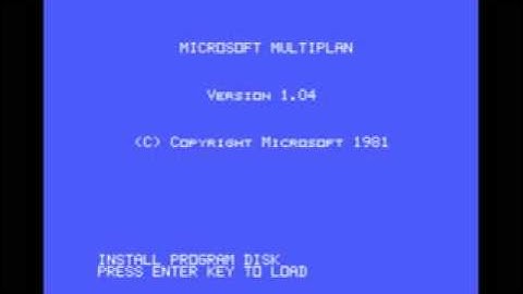 Microsoft Multiplan 1981 Microsoft