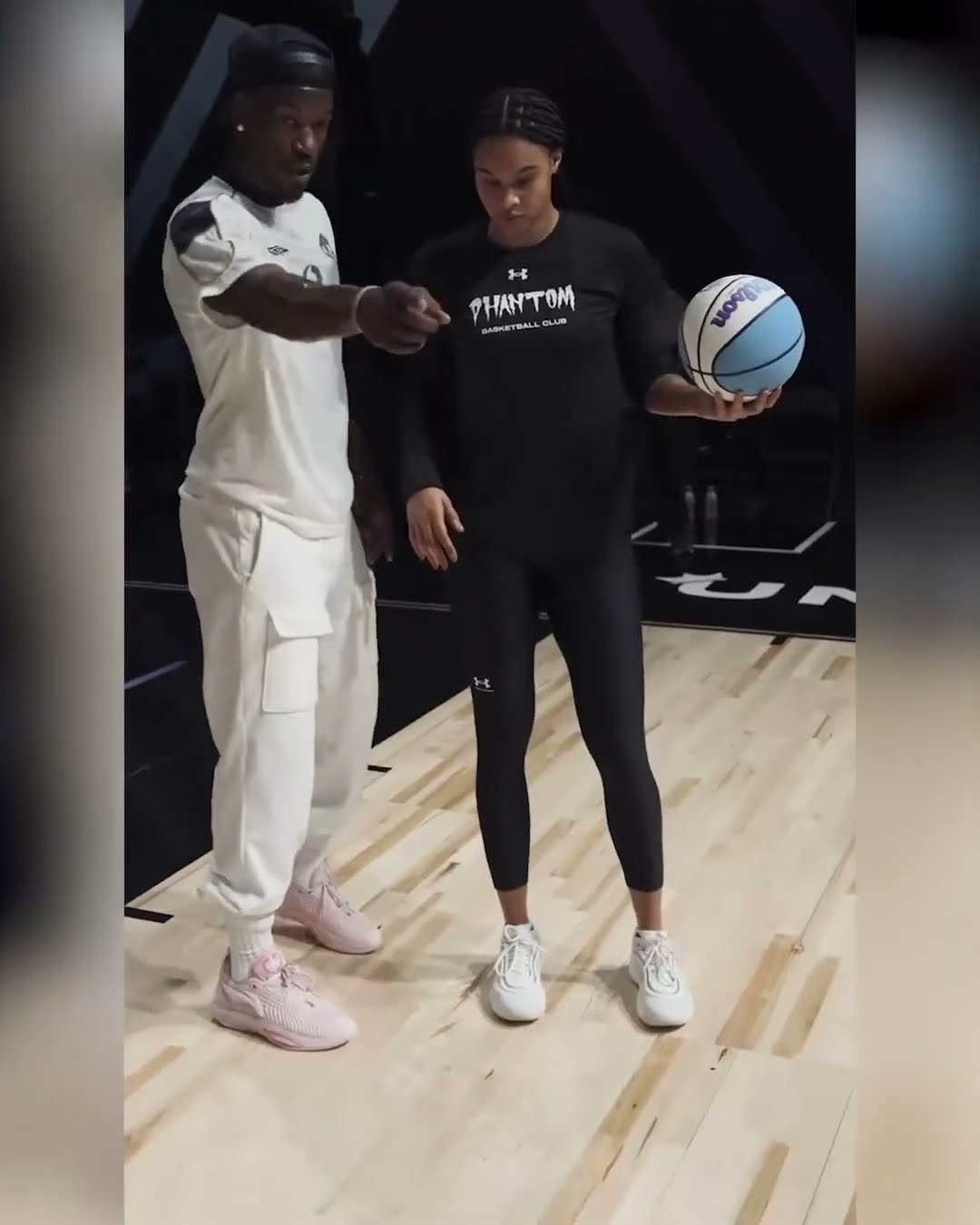 Jimmy Butler pulled up to Unrivaled’s Phantom BC workout with Satou Sabally ? (via @jimmybutler/IG)
