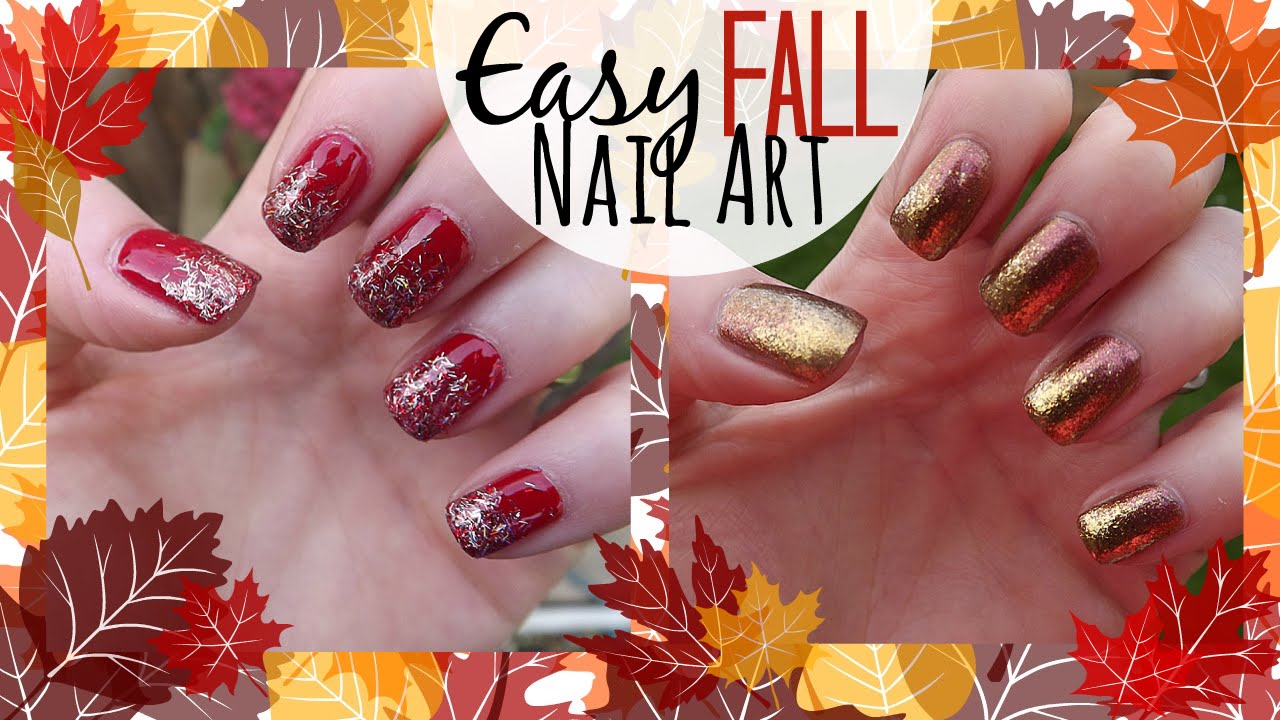 6. Easy Fall Nail Designs with Glitter - wide 7