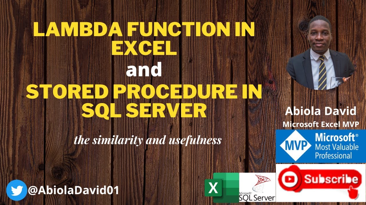 LAMBDA Function in Excel & Stored Procedure in SQL Server [Similarity ...