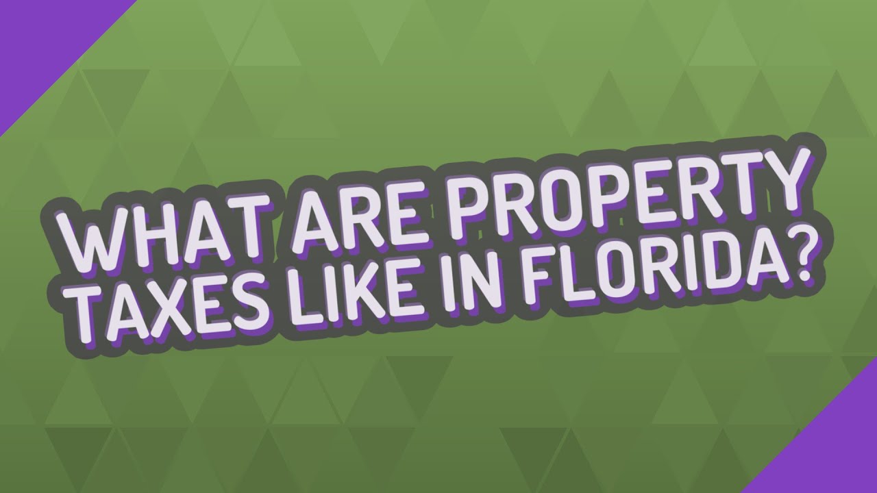 What are property taxes like in Florida? YouTube