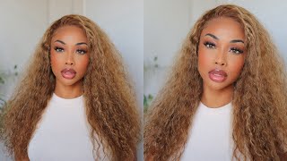 Honey Blonde Is Always A VIBE😍Precut!Glueless Waterwave Wig! Beginner Friendly!Bleach Free- Fula by Crowned K 1,644 views 2 months ago 6 minutes, 14 seconds