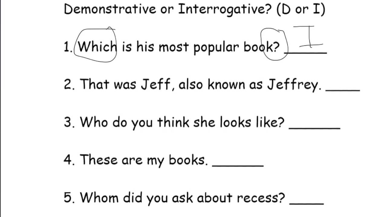 Demonstrative interrogative Pronouns YouTube