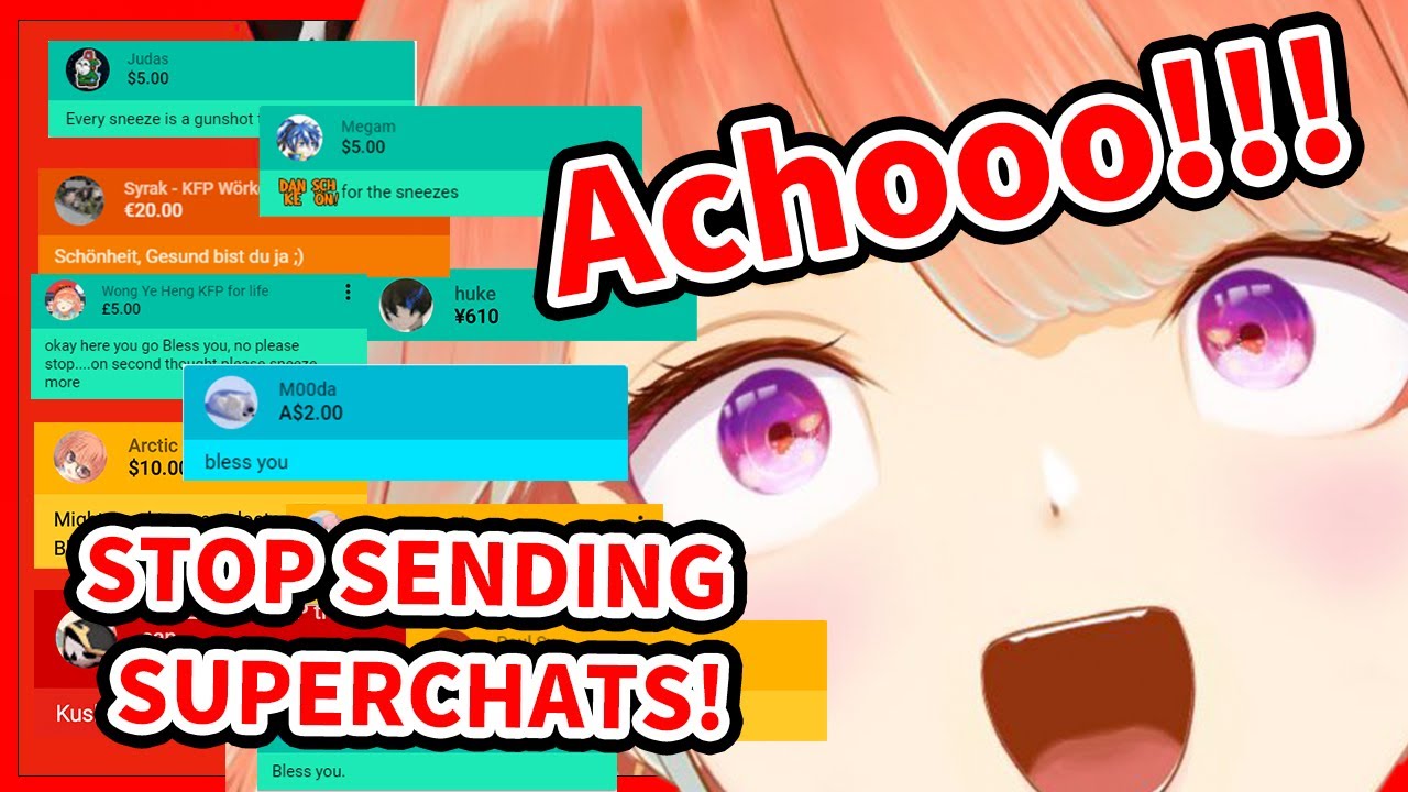 Kiara Fake Sneezes and starts an Unstoppable Superchat Rain!【Takanashi Kiara / HololiveEN】