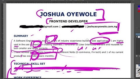 Resume review for frontend developer