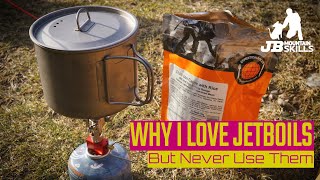 Why I love Jetboil camping stoves but never use 'em, and a rainy boulder session at Caseg boulder.