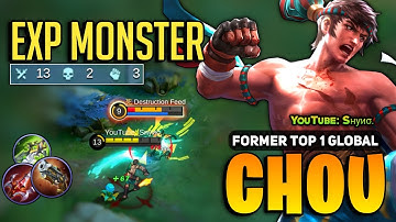 MVP! Chou Exp Lane Build [ Chou Best Build Top Global ] By YT: Sнуиσ. - Mobile Legends