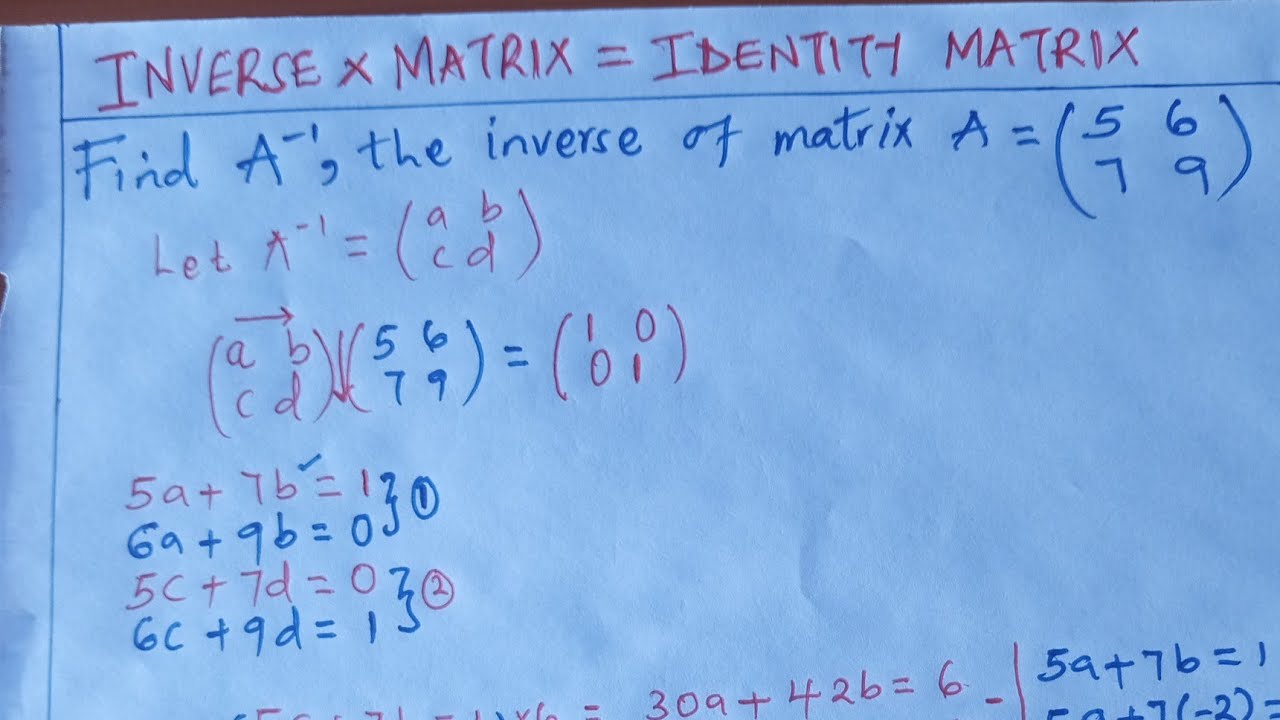Обратная матрица X = тождественная матрица || Метод исключения