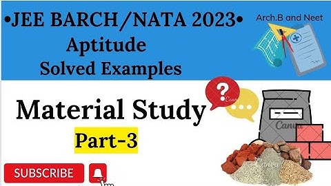 JEE B.Arch / NATA 2023 | Aptitude Questions | Material Study Solved Examples Part-3