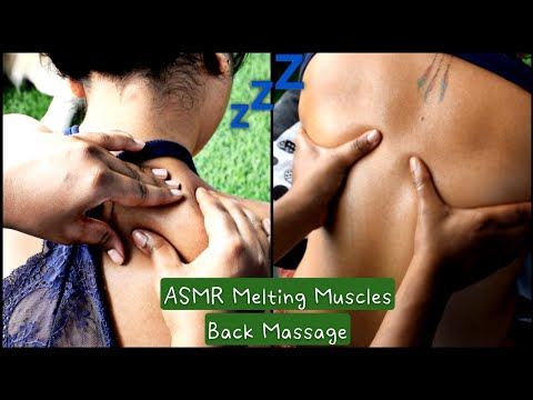 ASMR Back Massage For Muscle Soreness - Soft & Deep Tissue Massage Techniques - Indian Oil Massage