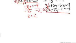 Solving systems with 3 unknowns