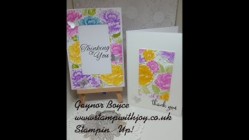 Floating Frame Card using Stippled Blossoms with Press & seal