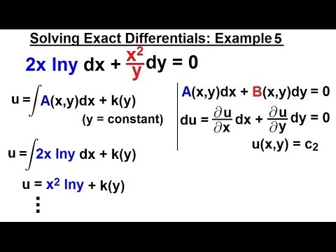 Differential Equation - 1st Order Sol. (8 of 10) Exact Differentials ...