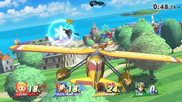 Super Smash Bros Wii U Online Battle Lucas vs. Duck Hunt Duo vs. Ganondorf vs. Link