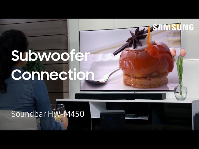 How to manually  connect the Subwoofer To Your HW-M450 Flat Soundbar | Samsung US