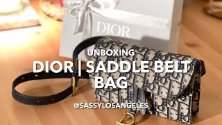 DIOR Saddle Belt Bag, Blue Oblique Jacquard Unboxing | Birthday Gift