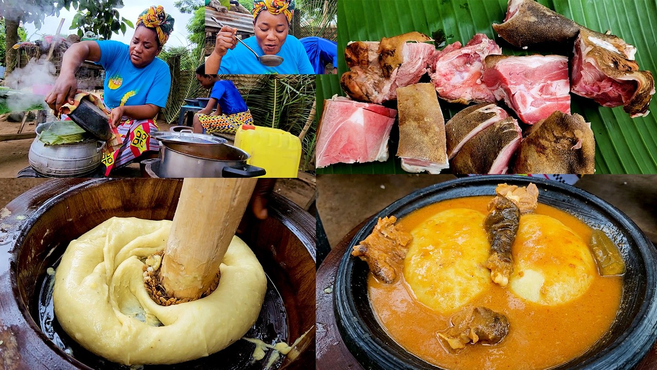 Village Style Goat Meat Soup & Fufu 🔥🍲 | Ghana’s Finest!