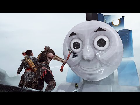 Kratos and Atreus meet THOMAS THE TANK ENGINE | God of War PC Mod