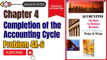 Problem 4A-6 | Completion of the Accounting Cycle | Chapter 4 | by Prof. Muhammad Sufyan