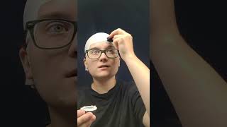 How to apply a bald cap and add makeup 💄.  #diymakeup #halloweenlook #makeuptutorial #sfxmakeup