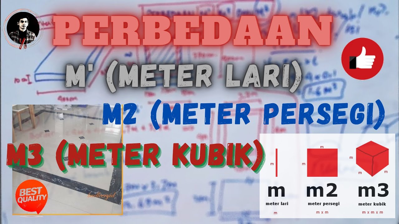 Perbedaan M1 Meter Lari M2 Meter Persegi Dan M3 Meter Kubik Youtube 0461