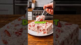 Fresh flavor. Creamy texture. No bake. #NoBakeDessert #StrawBerryDessert #EasyRecipe #SweetTreat