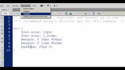 Demo of EasyCSS3 - Duplicate and Convert px to rem
