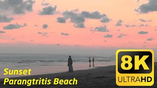 Sunset at Parangtritis Beach Yogyakarta Indonesia - 8K Video - Ultra HD