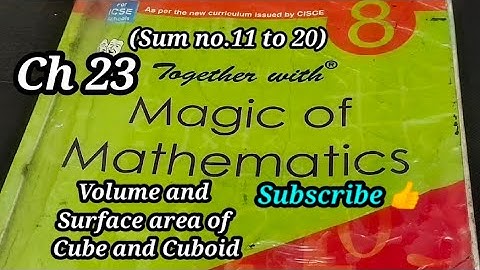 Class 8th Maths Ch 23 Volume and Surface area of Cube and Cuboid.ICSE BOARD easy explained👍Subscribe