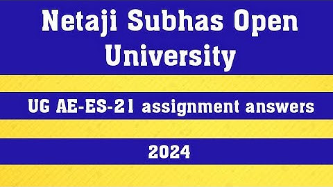 NSOU ug assignment answers/ nsou ug assignment AE-ES-21 / ug 1st year assignment exam