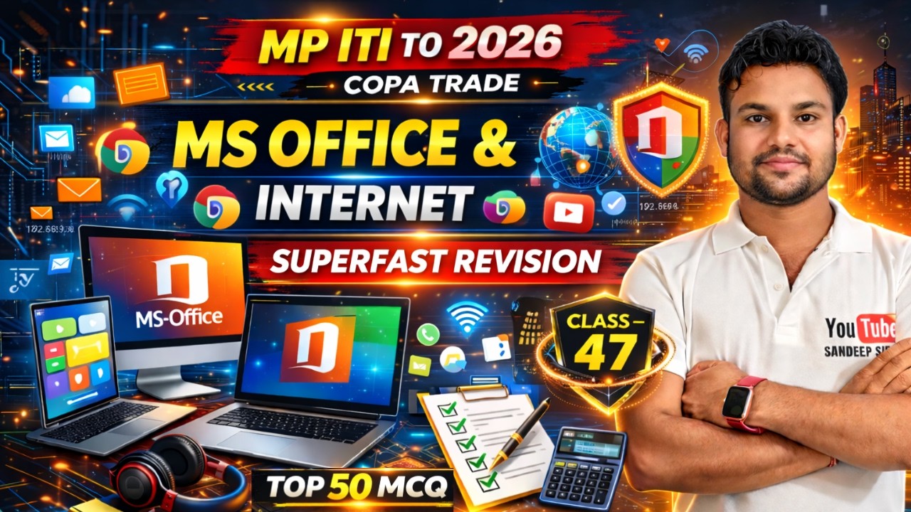 MP ITI TO COPA MCQ 2026 | GENERAL COMPUTER MCQ 2026 | ITI TO MS OFFICE l MP ITI TO COMPUTER MCQ 2026