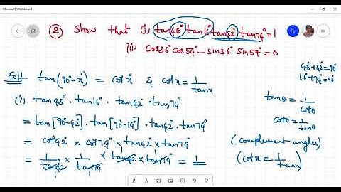 10th Class Mathematics- Trigonometry - Exercise 11.3, Problems and Solutions on Complement Angles